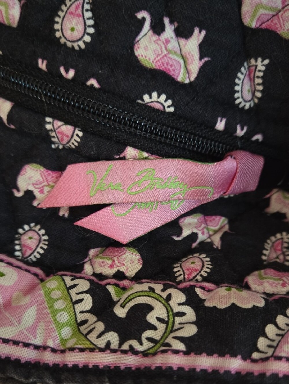 Vera Bradley Quilted Tote Bag - Rare Vintage Pink Elephant Pattern - Picture 7 of 7